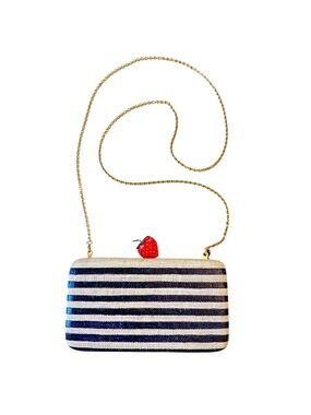 Kayu Veda Clutch Navy Stripe with Strawberry